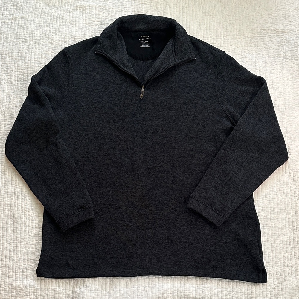 Haggar Men's Black Zip-Up Sweater